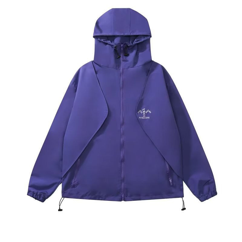 Functional Wind Zipper Hooded Waterproof Sweater