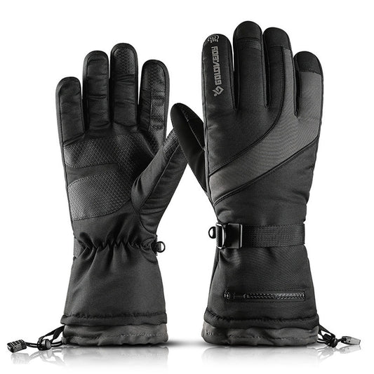 Men's And Women's Outdoor Windproof Waterproof Touch Screen Warm Zipper Gloves