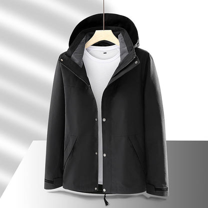 Shell Jacket Thin Removable Hooded Windproof Waterproof Jacket