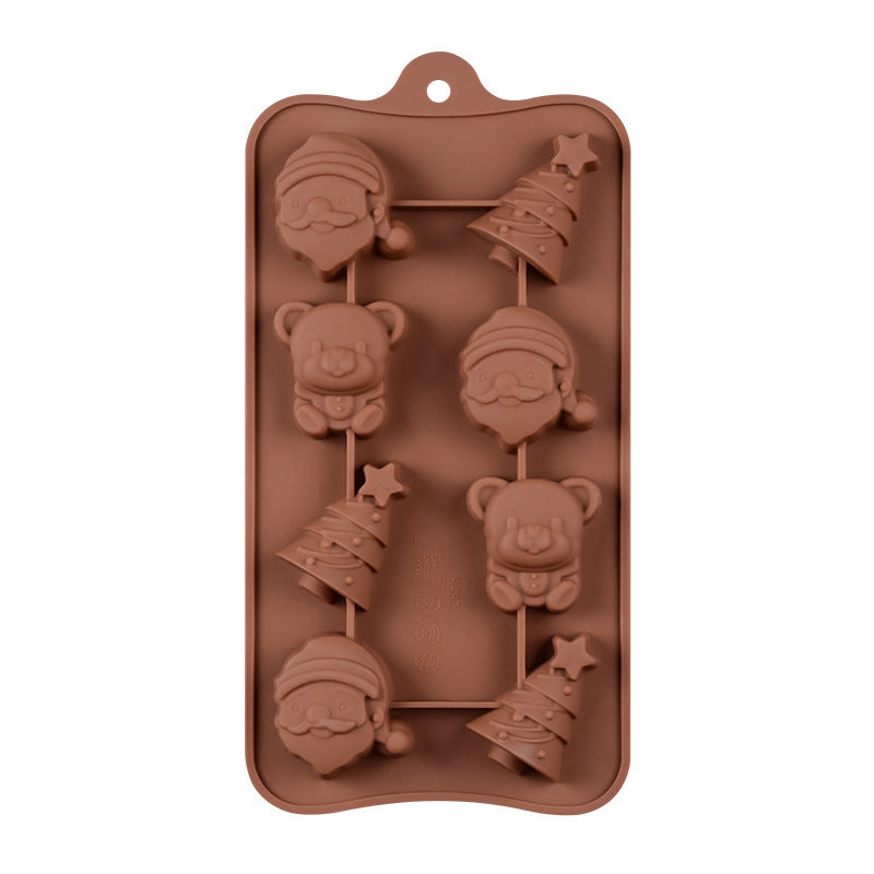 Christmas Series Silicone Cake Mold 8-piece Santa Claus Bear Food Silicone Chocolate Mold