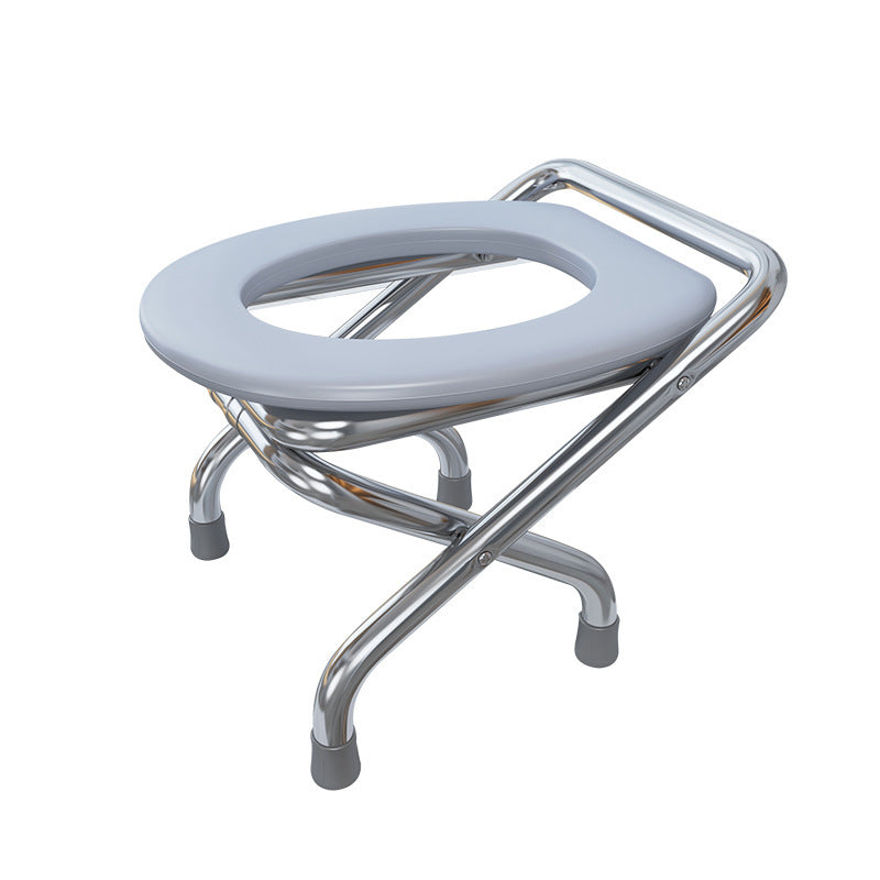 Spot Folding Stainless Steel Elderly Household Potty Seat Mobile Commode Toilet Toilet Chair Patient Commode Chairs