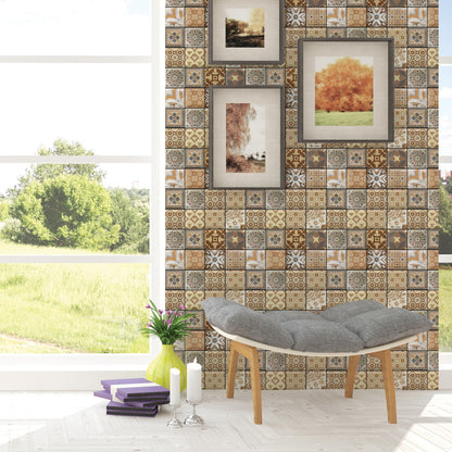 Brick Pattern Sticker Retro Vintage Style