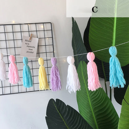 Macaron Color Tassel Home Textiles Home Furnishing Room Decoration Photo Wall Pendant