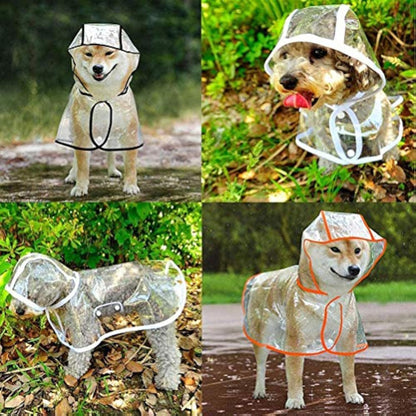 Clear Raincoat For Small Medium Dogs Pet Waterproof Clothes With Hooded Rain Jacket And Breathable Lightweight Materials Perfect For Outdoor Walking Days