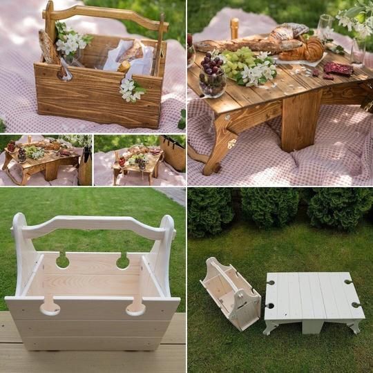 Convertible Folding Picnic Basket Tables