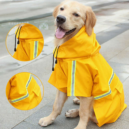 Dog Raincoat,Waterproof Dog Rain Jacket With Safety Reflective Stripe,Hooded Slicker Dachshund Doggy Dog Poncho With Leash For Dogs And Puppies