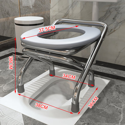 Spot Folding Stainless Steel Elderly Household Potty Seat Mobile Commode Toilet Toilet Chair Patient Commode Chairs