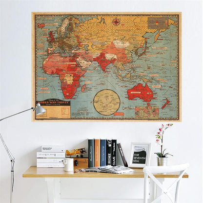 Vintage World Map Poster