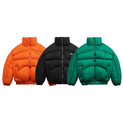 Solid Color High-necked Bread Jacket Warm Men's Down Padded Jacket