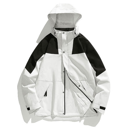 Shell Jacket Thin Removable Hooded Windproof Waterproof Jacket