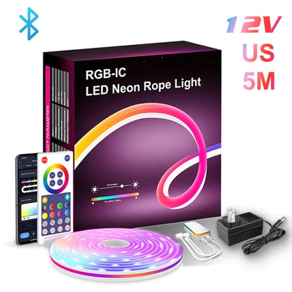 RGB LED Neon Light Bar with WiFi, App and Voice Control, Music Sync – Ideal for TV Backlighting and Room Decoration