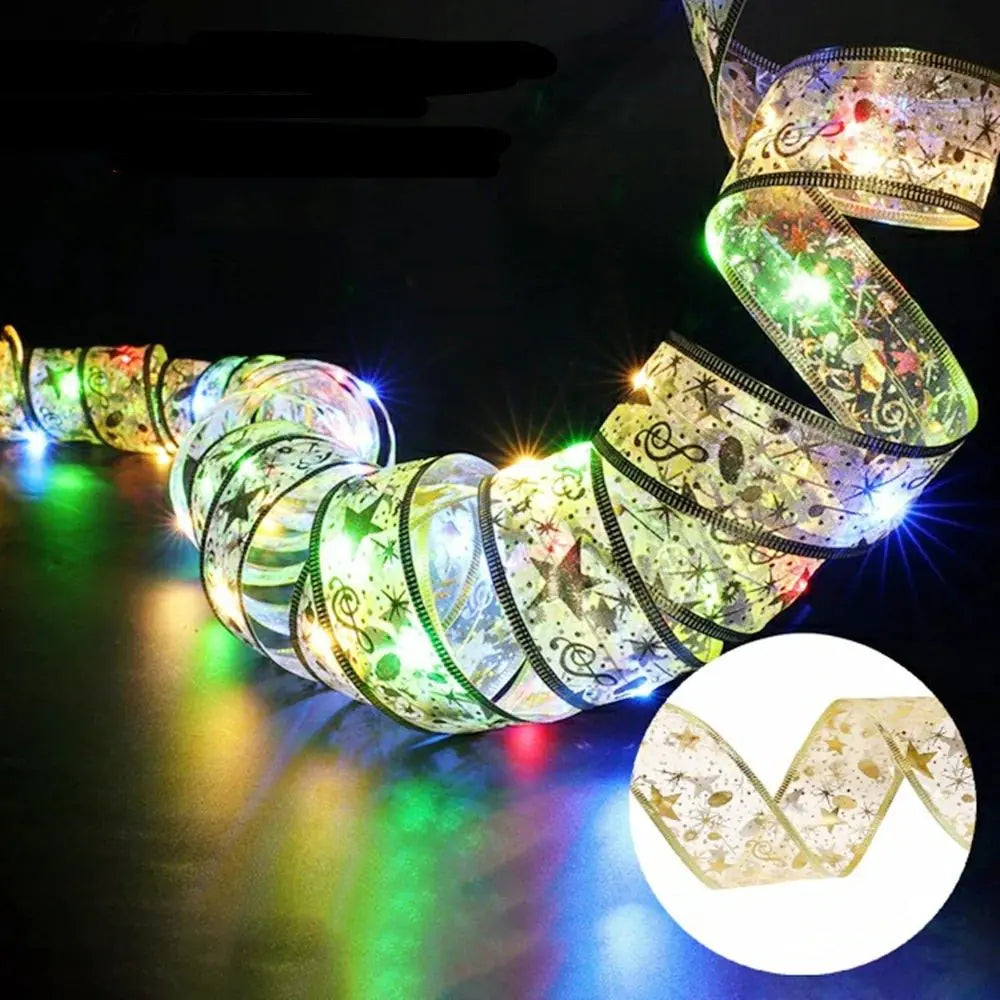 Battery-Operated Christmas Ribbon Light