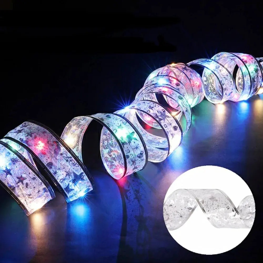 Battery-Operated Christmas Ribbon Light