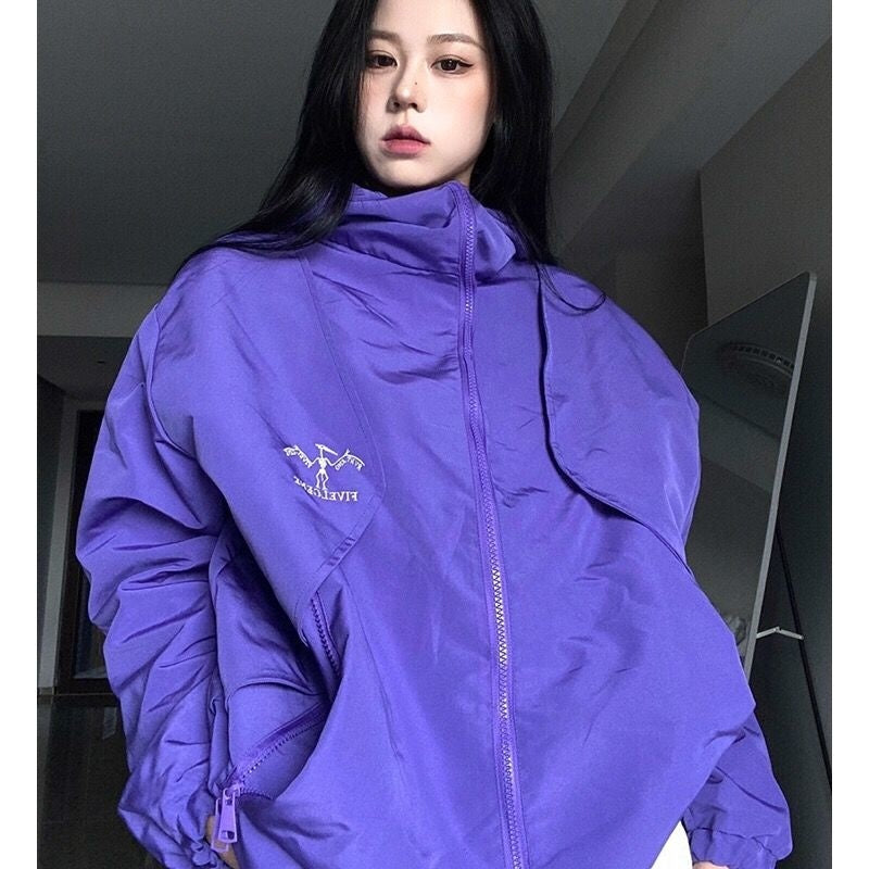 Functional Wind Zipper Hooded Waterproof Sweater