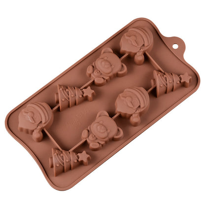 Christmas Series Silicone Cake Mold 8-piece Santa Claus Bear Food Silicone Chocolate Mold