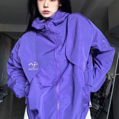 Functional Wind Zipper Hooded Waterproof Sweater